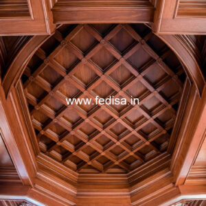 Wooden Ceiling Design False Ceiling Design With 2 Fans No-10731