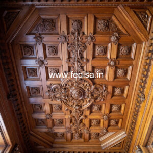 Wooden Ceiling Design Pop Design For Parking Area No-10765