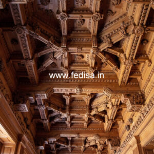 Wooden Ceiling Design Pop Design Two Fan No-10812