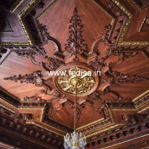 Wooden Ceiling Design Square Pillar Pop Design No-10863