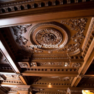 Wooden Ceiling Design Pop Design Fan Box No-10915