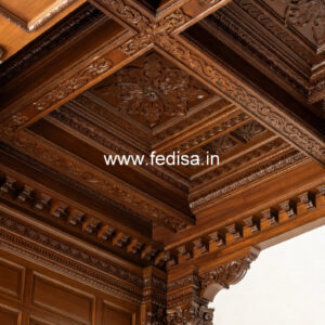 Wooden Ceiling Design Flower Design Pop No-10981