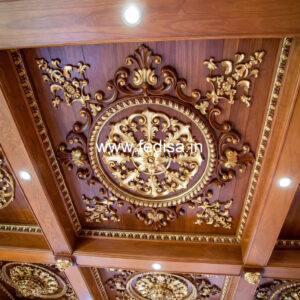 Wooden Ceiling Design Square Hall Pop Design No-11032