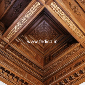 Wooden Ceiling Design Double Fan False Ceiling No-11043