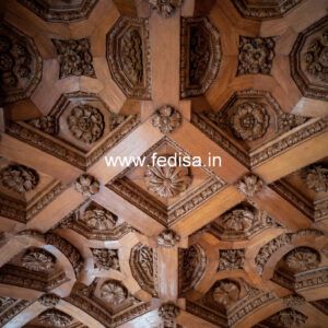 Wooden Ceiling Design Dining Table Pop Design No-11085
