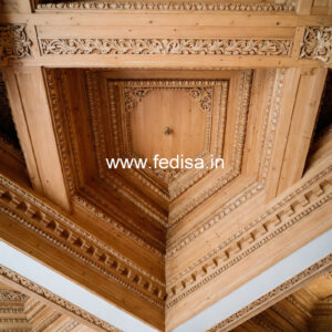 Wooden Ceiling Design Pop Flower Design For Fan No-11094