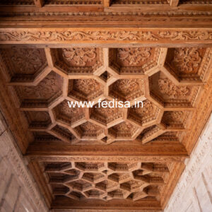 Wooden Ceiling Design Pop Design For Lobby Three Fan No-11131