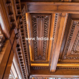 Wooden Ceiling Design False Ceiling For Living Room With Two Fans No-11220