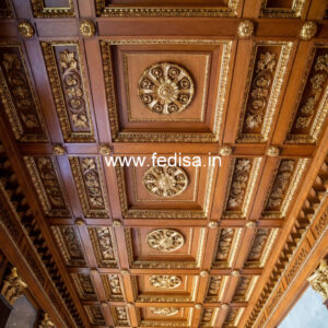 Wooden Ceiling Design Long Hall False Ceiling Design No-11233