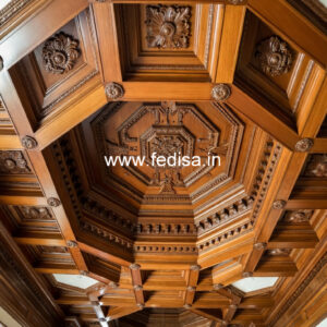 Wooden Ceiling Design Lobby Pop Ceiling Design No-11319