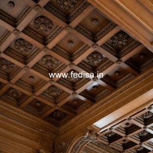 Wooden Ceiling Design Pop Design For Round Pillar No-11347