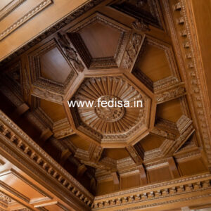 Wooden Ceiling Design Pop Design For Hall Two Fan No-11355