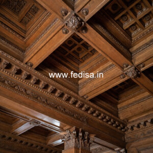 Wooden Ceiling Design Fall Ceiling Design With Two Fans No-11372