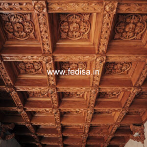 Wooden Ceiling Design Square Room False Ceiling Design No-11457