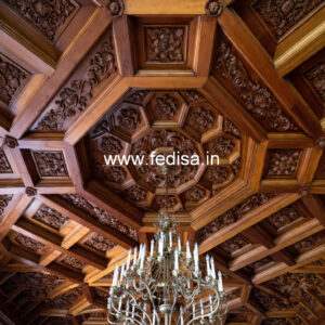 Wooden Ceiling Design Long Hall Pop Design No-11484