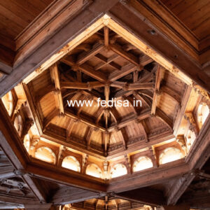 Wooden Ceiling Design Lobby Modern Pop Plus Minus Design No-11511