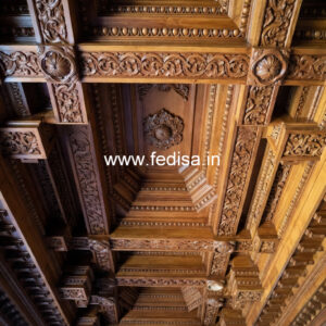 Wooden Ceiling Design False Ceiling Design With Jhumar No-11519