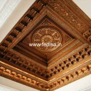 Wooden Ceiling Design Circle Pop Design With Color No-11528