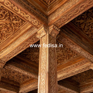 Wooden Ceiling Design Single Fan False Ceiling Design No-11534