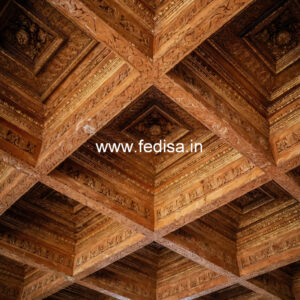 Wooden Ceiling Design Round Shape Pop Design No-11551