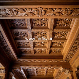 Wooden Ceiling Design Pop Design In Square Shape No-11559