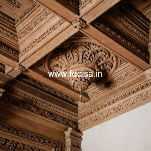 Wooden Ceiling Design Main Hall L Shape False Ceiling Design No-11577