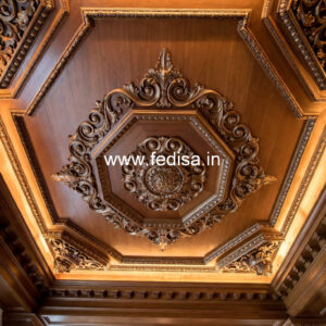 Wooden Ceiling Design Living Room False Ceiling Design With Two Fans No-11589