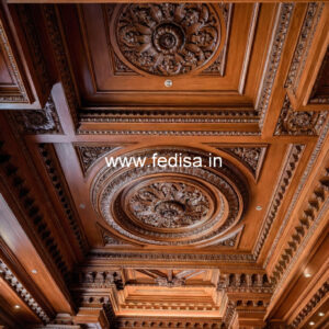 Wooden Ceiling Design Pop Design With Profile Light No-11618