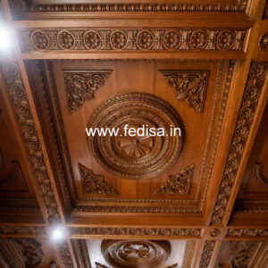 Wooden Ceiling Design 3 Fan False Ceiling No-11623