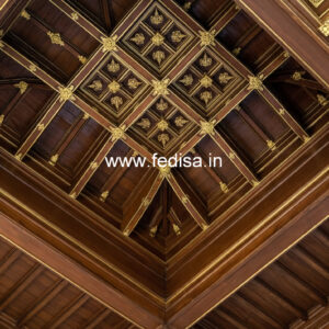 Wooden Ceiling Design Pop Design With Acrylic Sheet No-11727