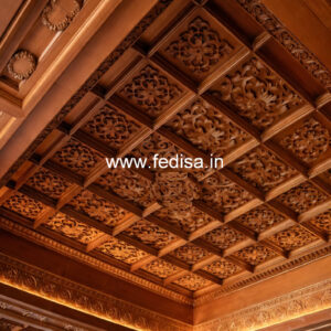 Wooden Ceiling Design Rectangle Shaped False Ceiling Design No-11728