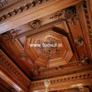 Wooden Ceiling Design Pop Design For Double Fan No-11744