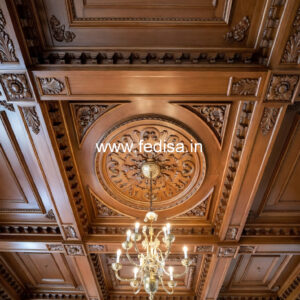 Wooden Ceiling Design Pop Design 3 Fan Box No-11764