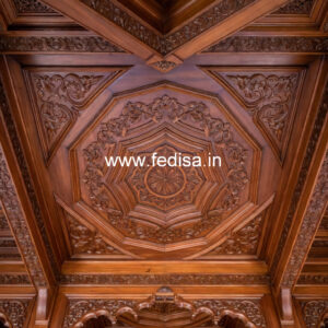 Wooden Ceiling Design Pop Fan Flower Design No-11827
