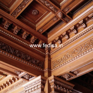 Wooden Ceiling Design God Room Pop Design No-11839