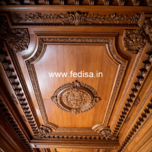 Wooden Ceiling Design Gray Color Pop Design No-11840