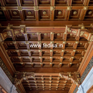 Wooden Ceiling Design S Shape Pop Design No-11895