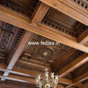 Wooden Ceiling Design Pop Design For Two Fan Hall No-11940