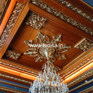 Wooden Ceiling Design Entrance Lobby Pop Design No-11975