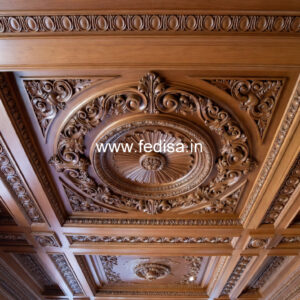 Wooden Ceiling Design Pop Wall Border Design No-11977