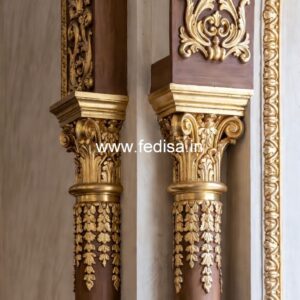 Wooden Pillar Design with Carving PD-2642