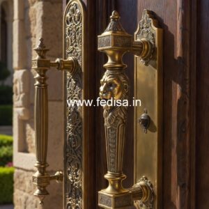 Brass Door Handle with Carving Design BDR-1825