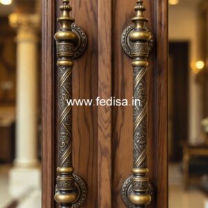Brass Door Handle with Carving Design BDR-2629