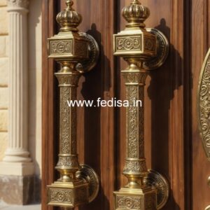 Brass Door Handle with Carving Design BDR-3835