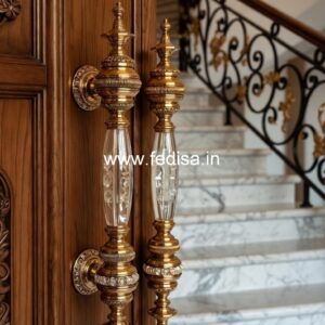 Brass Door Handle with Artistic Design BDR-3878