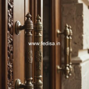 Contemporary Brass Entry Door Handles BDR-4896